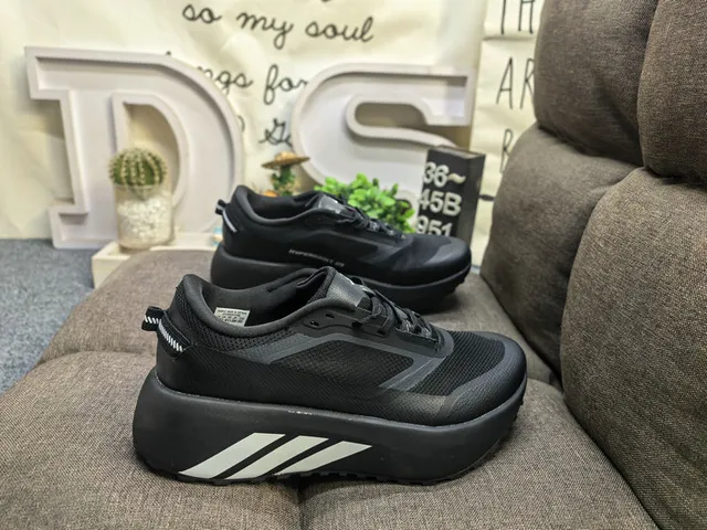 Adidas Black White Chunky Platform Sole Mesh-and-Synthetic Upper Lifestyle Sneakers 11