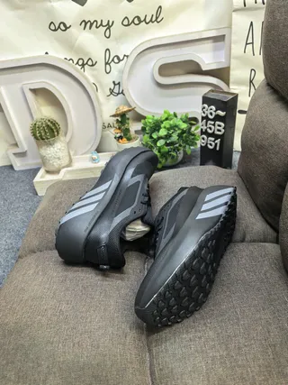 Adidas Black White Chunky Platform Sole Mesh-and-Synthetic Upper Lifestyle Sneakers 16
