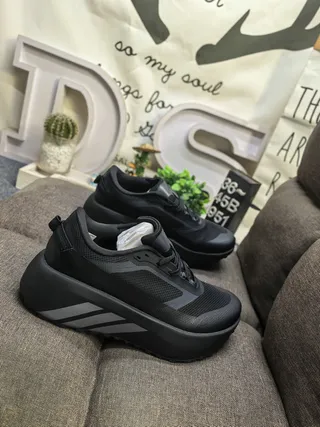 Adidas Black White Chunky Platform Sole Mesh-and-Synthetic Upper Lifestyle Sneakers 19