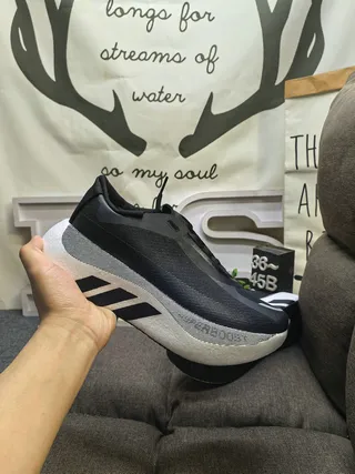 Adidas Black White Knit Upper Segmented Foam Midsole Lifestyle Sneakers 5
