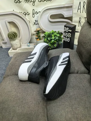 Adidas Black White Knit Upper Segmented Foam Midsole Lifestyle Sneakers 6
