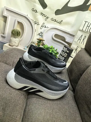 Adidas Black White Knit Upper Segmented Foam Midsole Lifestyle Sneakers 9
