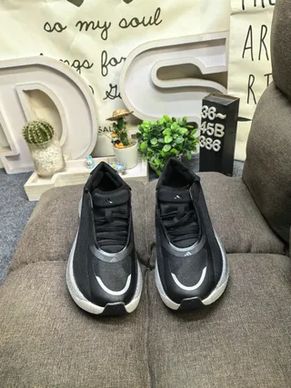 Adidas Black White Knit Upper Segmented Foam Midsole Lifestyle Sneakers 10