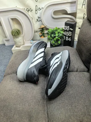 Adidas Black White Low-Profile Racing Silhouette Engineered Mesh Upper Running Shoes 6