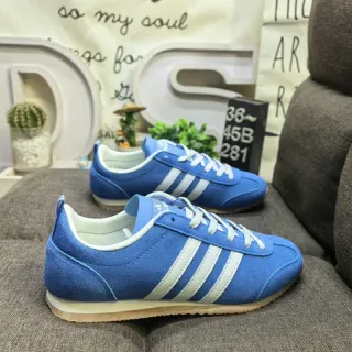 Adidas Blue White Suede Upper Three-Stripe Side Panel Lifestyle Sneakers