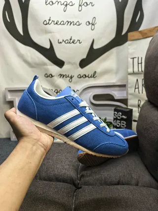 Adidas Blue White Suede Upper Three-Stripe Side Panel Lifestyle Sneakers 5