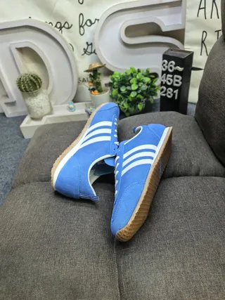Adidas Blue White Suede Upper Three-Stripe Side Panel Lifestyle Sneakers 6