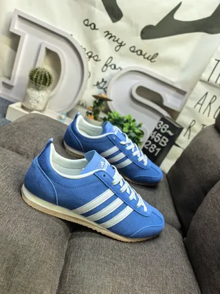 Adidas Blue White Suede Upper Three-Stripe Side Panel Lifestyle Sneakers 9