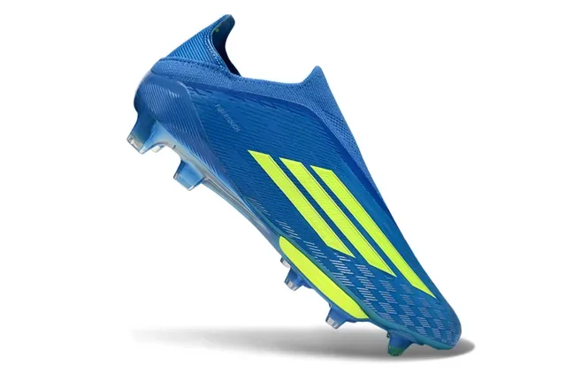 Adidas أحذية كرة القدم أزرق أصفر Low-Cut Knit Upper رباط غير متماثل Firm-Ground 2