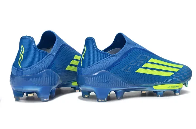 Adidas أحذية كرة القدم أزرق أصفر Low-Cut Knit Upper رباط غير متماثل Firm-Ground 5