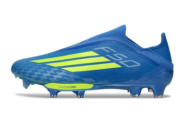 Adidas أحذية كرة القدم أزرق أصفر Low-Cut Knit Upper رباط غير متماثل Firm-Ground 7