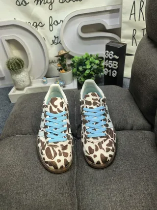 Adidas Brown Blue Leopard-Print Upper Light Laces Lifestyle Sneakers 10