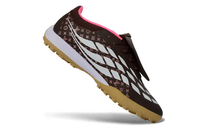 Adidas Marron Rose Low-Top Impression Monogramme Partie Supérieure Turf Chaussures Football 2