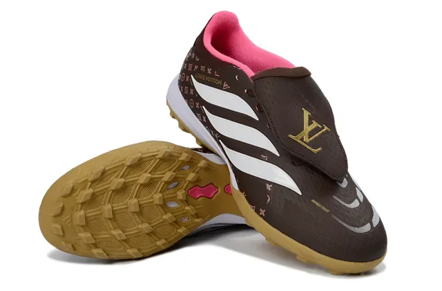 Adidas Marron Rose Low-Top Impression Monogramme Partie Supérieure Turf Chaussures Football 4