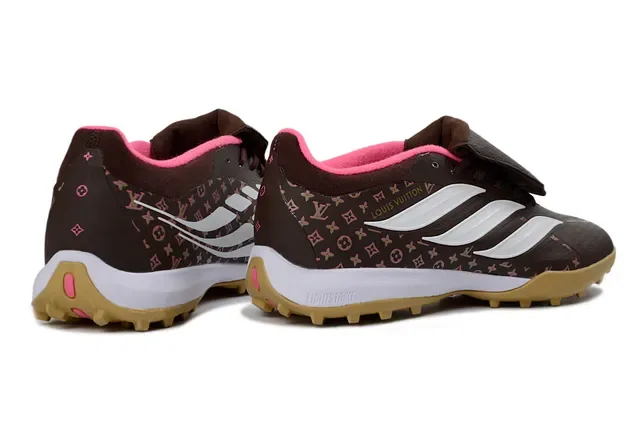 Adidas Marron Rose Low-Top Impression Monogramme Partie Supérieure Turf Chaussures Football 5