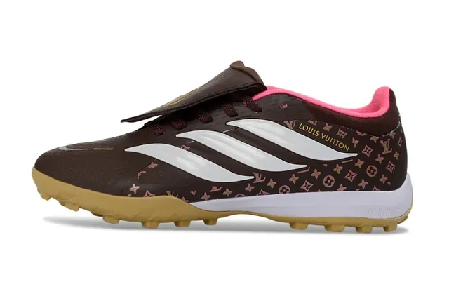 Adidas Marron Rose Low-Top Impression Monogramme Partie Supérieure Turf Chaussures Football 7