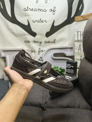 Adidas Brown White Laceless Mary Jane-Inspired Mesh Upper Lifestyle Sneakers 5