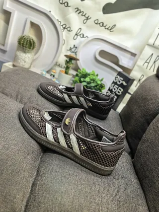 Adidas Brown White Laceless Mary Jane-Inspired Mesh Upper Lifestyle Sneakers 7