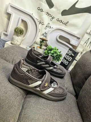 Adidas Brown White Laceless Mary Jane-Inspired Mesh Upper Lifestyle Sneakers 9
