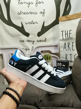 Adidas Campus Navy and Blue Suede Lifestyle Sneakers 5