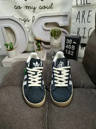Adidas Campus Navy Blue Suede White Stripe Lifestyle Sneakers 10