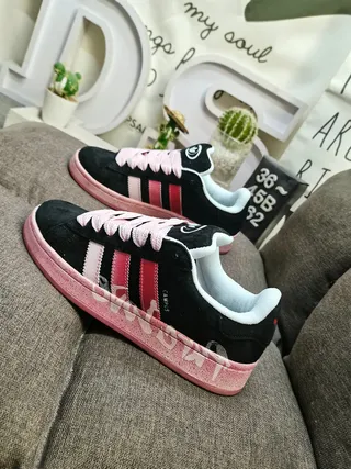 Adidas Campus Tan and Neon Lime Green Lifestyle Sneakers 7