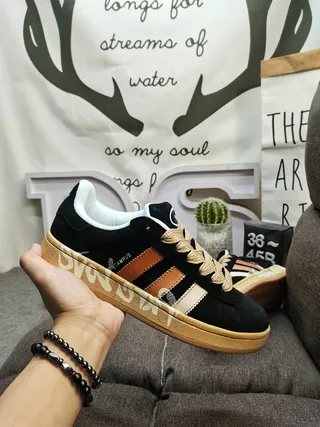 Adidas Campus Tan and Neon Lime Green Lifestyle Sneakers 15