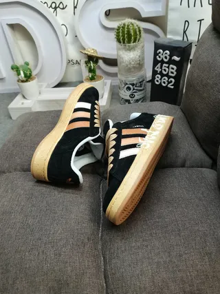 Adidas Campus Tan and Neon Lime Green Lifestyle Sneakers 16