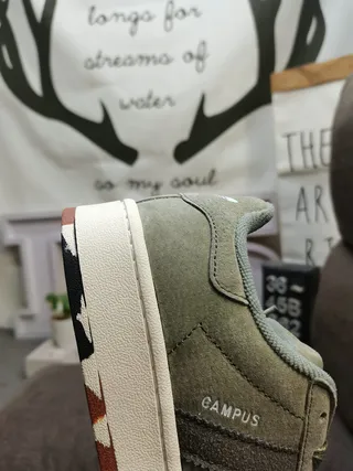 Adidas Campus Tan and Neon Lime Green Lifestyle Sneakers 23