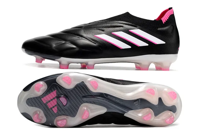 Adidas Copa Pure Full Knit FG Noir Blanc Rose Terrain ferme Chaussures de football 10