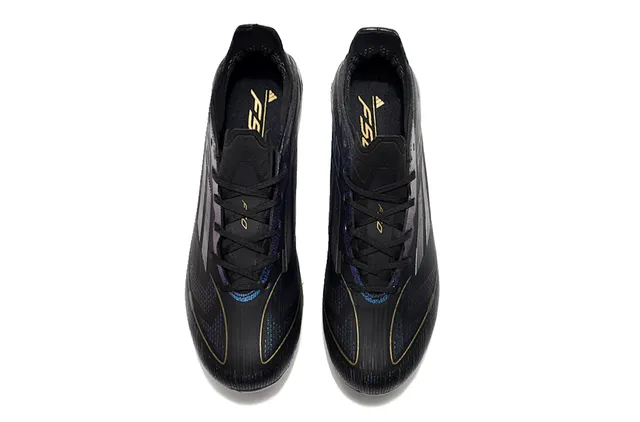 Adidas F50 Black and Iridescent Blue Firm-Ground Soccer Shoes 2