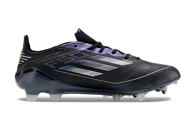 Adidas F50 Black and Iridescent Blue Firm-Ground Soccer Shoes 7