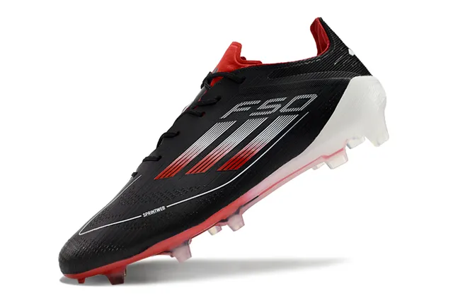 Adidas F50 Black Red Low-Cut Knit Upper Sprintweb Mesh Firm-Ground Soccer Shoes 3