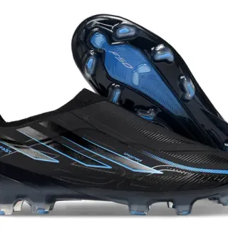 Adidas F50 Hyperfast Black Blue Firm-Ground Soccer Shoes