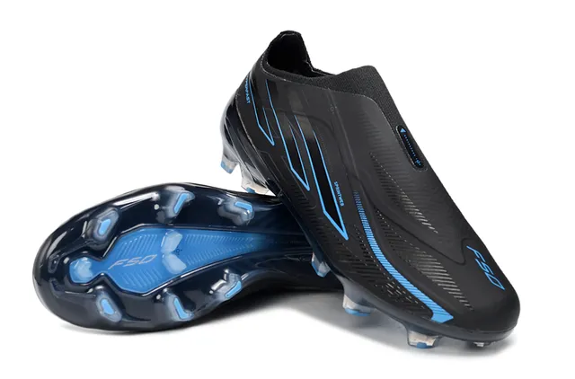 Adidas F50 Hyperfast Black Blue Firm-Ground Soccer Shoes 4