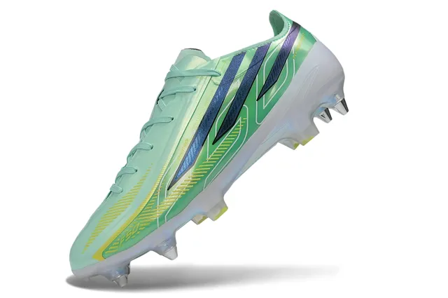 Adidas F50 Hyperfast Mint Green Navy Yellow Firm-Ground Soccer Shoes 3