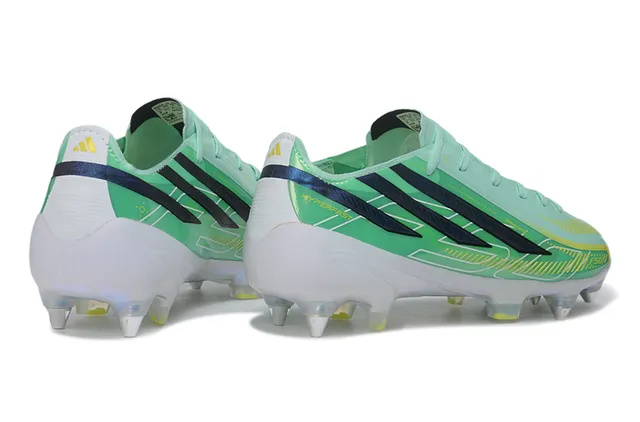 Adidas F50 Hyperfast Mint Green Navy Yellow Firm-Ground Soccer Shoes 5