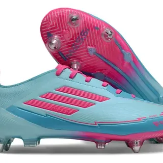 Adidas F50 Messi Light Blue and Pink Firm-Ground Soccer Shoes