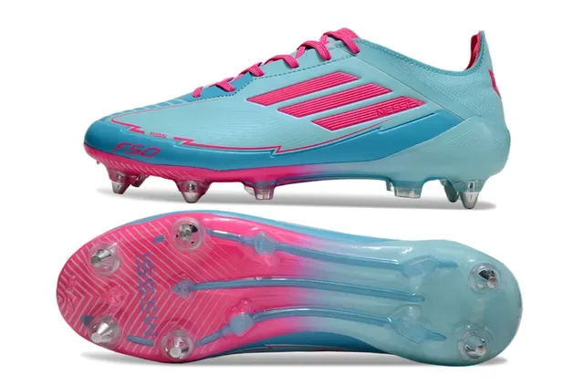 Adidas F50 Messi Azul claro e rosa Chuteira de futebol Tacón firme 6