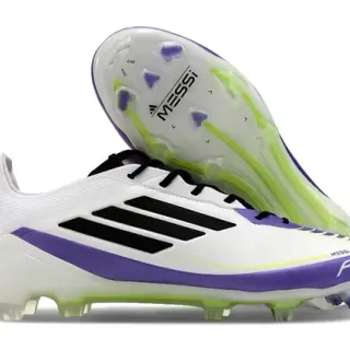Adidas F50 Messi White Purple Neon Green Firm-Ground Soccer Shoes