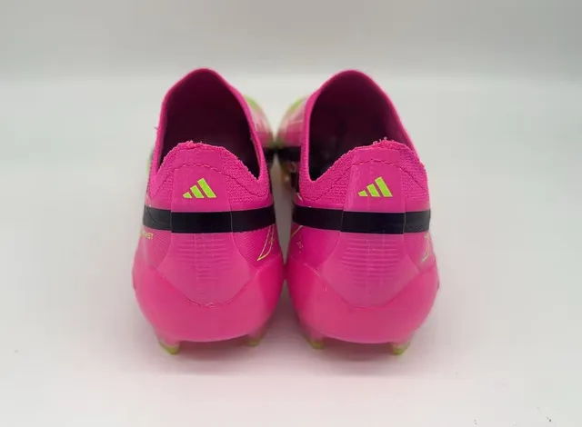 Adidas F50 Pink and Neon Green Firm-Ground Soccer Shoes 4