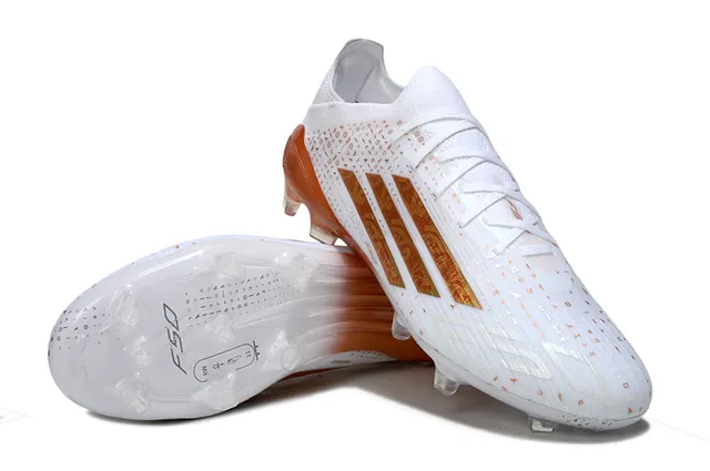 Adidas F50 White Orange Low-Cut Molded-Stud Firm-Ground Soccer Shoes 4