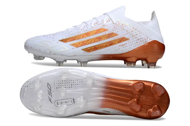 Adidas F50 White Orange Low-Cut Molded-Stud Firm-Ground Soccer Shoes 6
