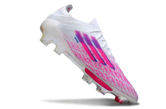 Adidas F50 White Pink Low-Cut Knit Upper Translucent Soleplate Firm-Ground Soccer Shoes 2