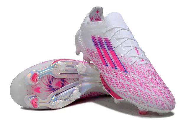 Adidas F50 White Pink Low-Cut Knit Upper Translucent Soleplate Firm-Ground Soccer Shoes 4