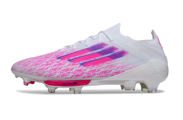 Adidas F50 White Pink Low-Cut Knit Upper Translucent Soleplate Firm-Ground Soccer Shoes 7