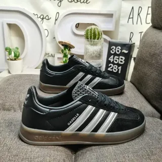 Adidas Gazelle Black and Silver Metallic Lifestyle Sneakers