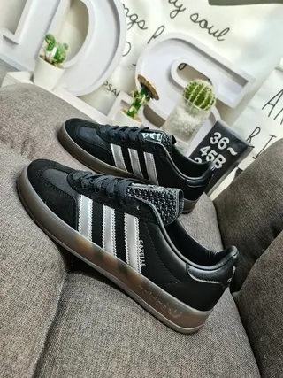 Adidas Gazelle Black and Silver Metallic Lifestyle Sneakers 7