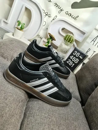 Adidas Gazelle Black and Silver Metallic Lifestyle Sneakers 9