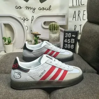 Adidas Gazelle Hello Kitty सहयोग ग्रे रेड जीवनशैली स्नीकर
